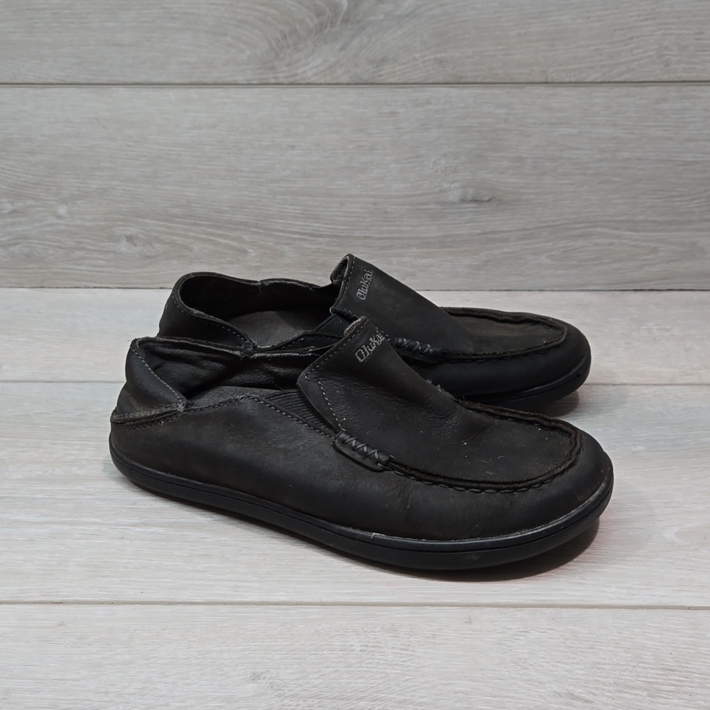 Olukai Kids Moloa Boys K Leather Loafer Slip on shoes sz K1